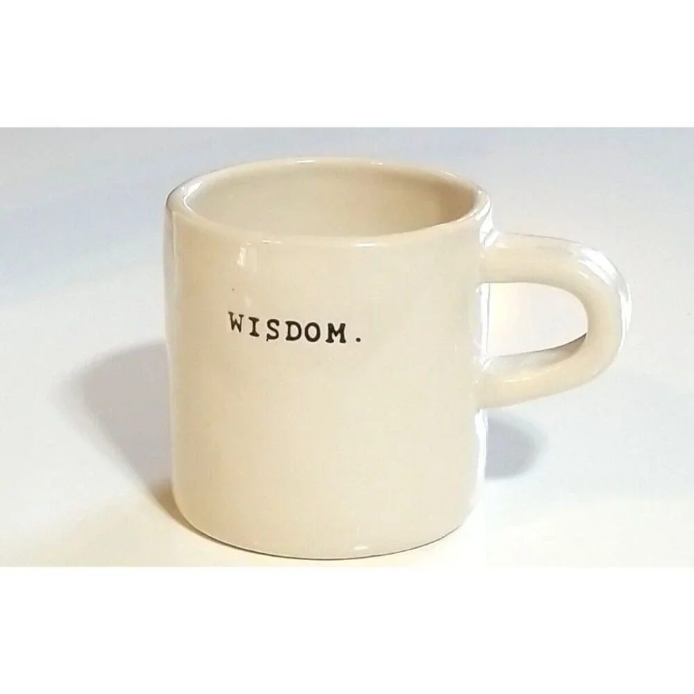 Authentic Rae Dunn Wisdom Ceramic Coffee Mug‎ Magenta Artisan Collection